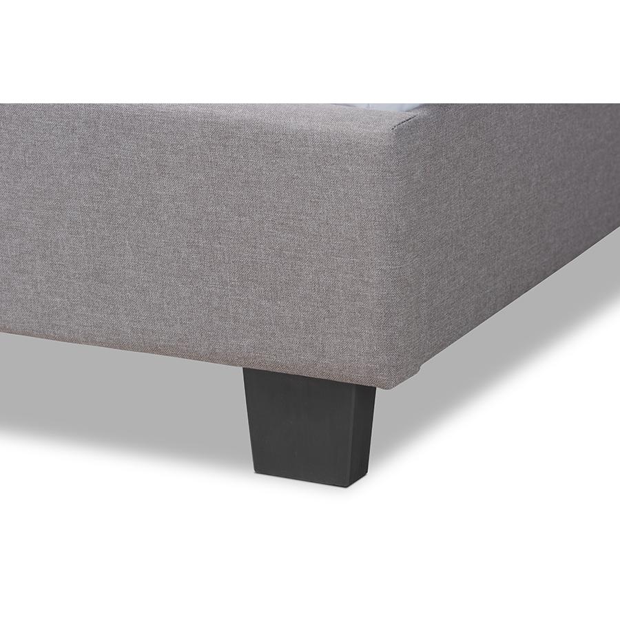 Baxton Studio Ansa Modern and Contemporary Grey Fabric Upholstered Twin Size Bed. Picture 6