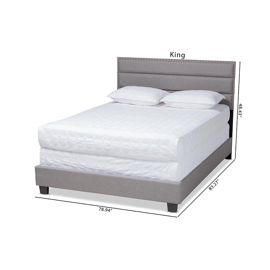 Baxton Studio Ansa Modern and Contemporary Grey Fabric Upholstered Twin Size Bed. Picture 11