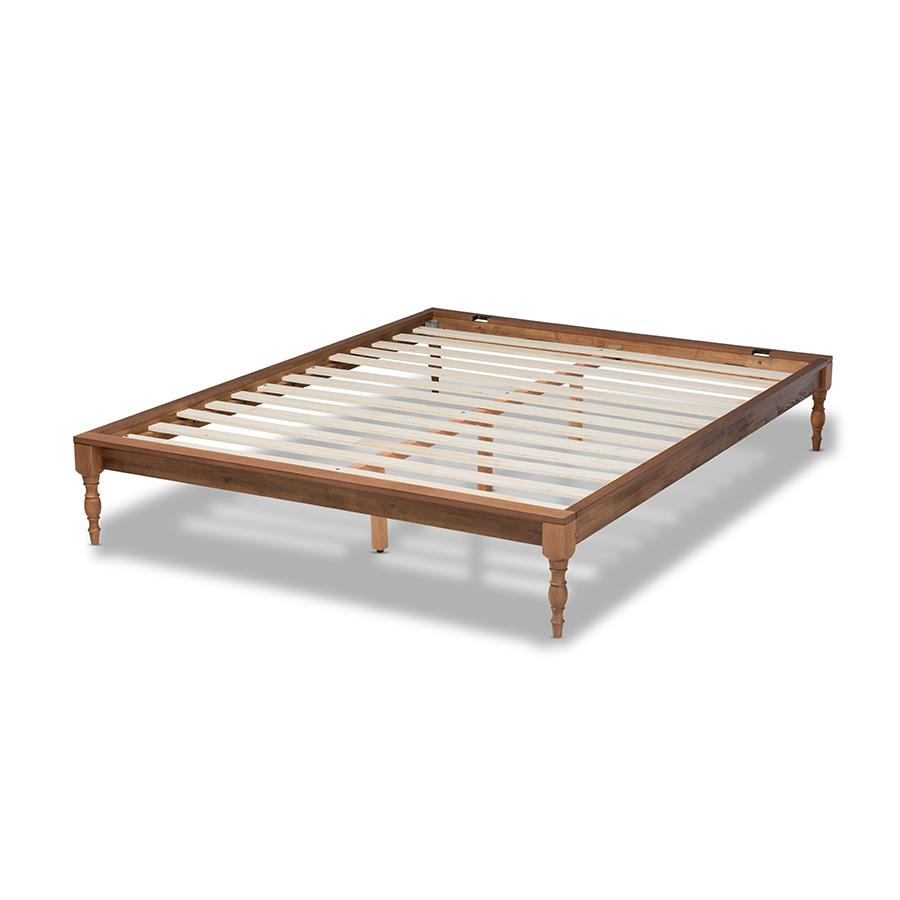 Baxton Studio Romy Vintage French Inspired Ash Wanut Finished Full Size Wood Bed Frame. Picture 4