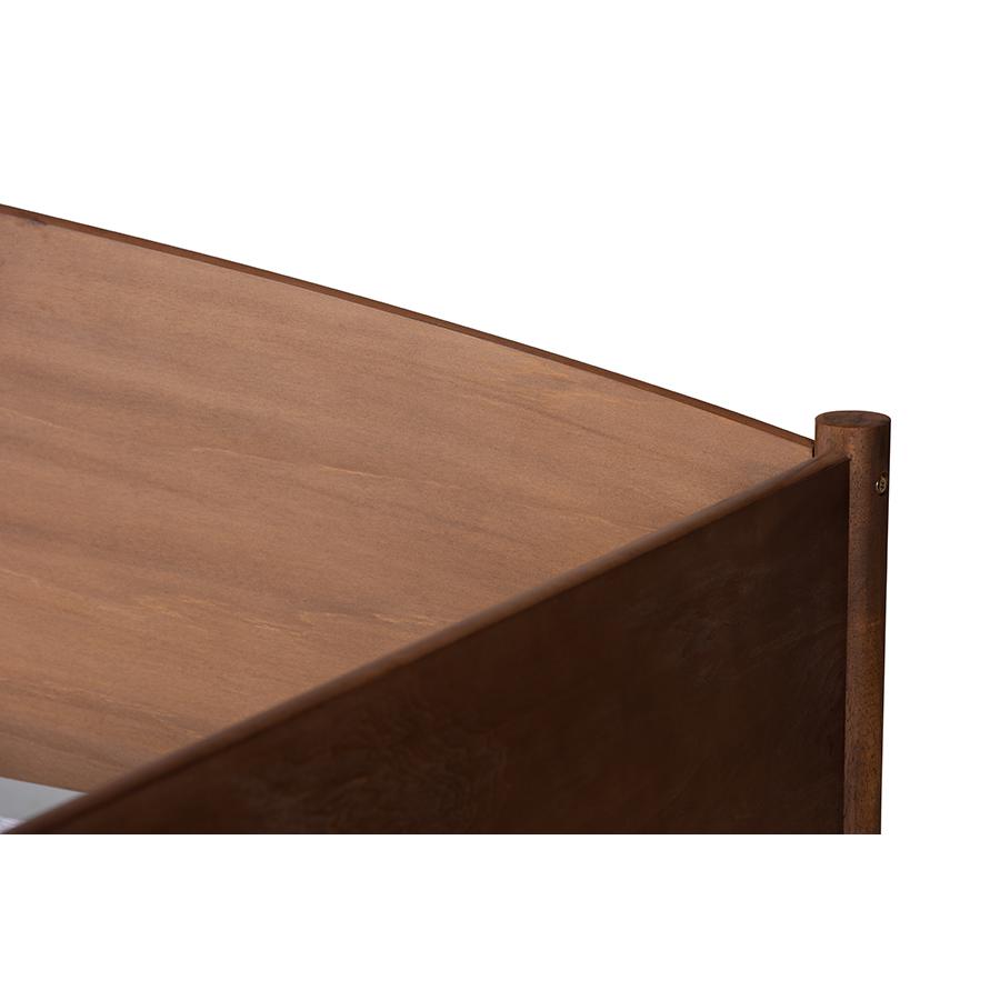 Veles Mid-Century Modern Ash Wanut Finished Wood Daybed with Trundle. Picture 6