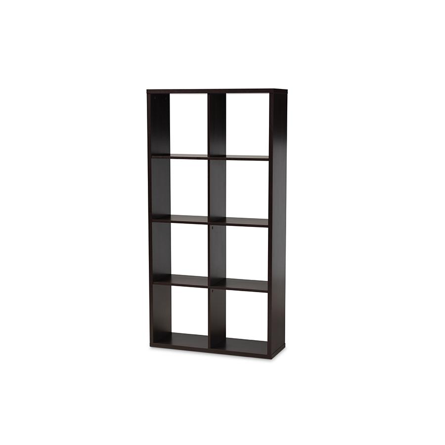 Baxton Studio Janne Modern and Contemporary Dark Brown Finished 8-Cube Multipurpose Storage Shelf. Picture 1