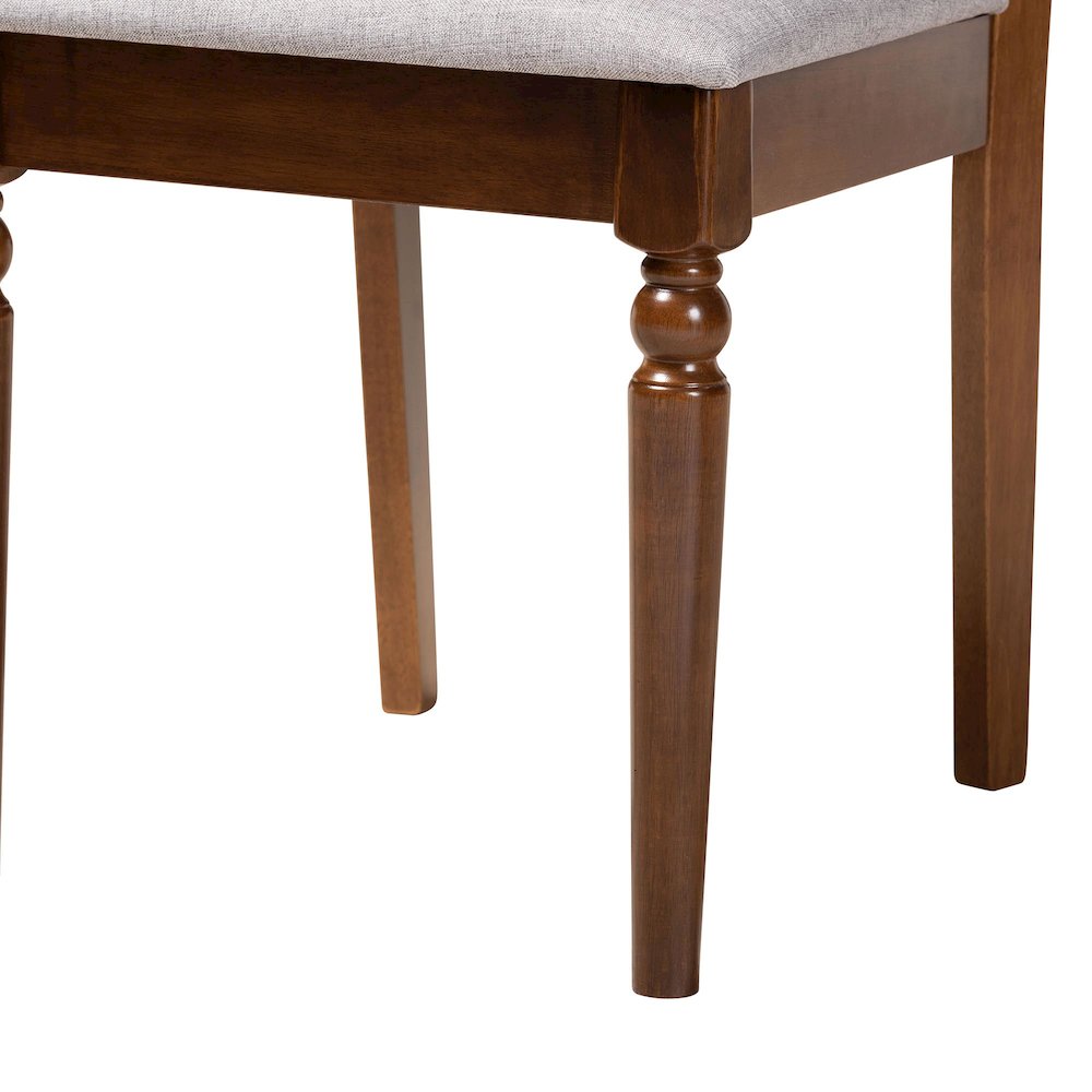 Valerie Modern Grey and Walnut Brown Wood 5-Piece Dining Set. Picture 6