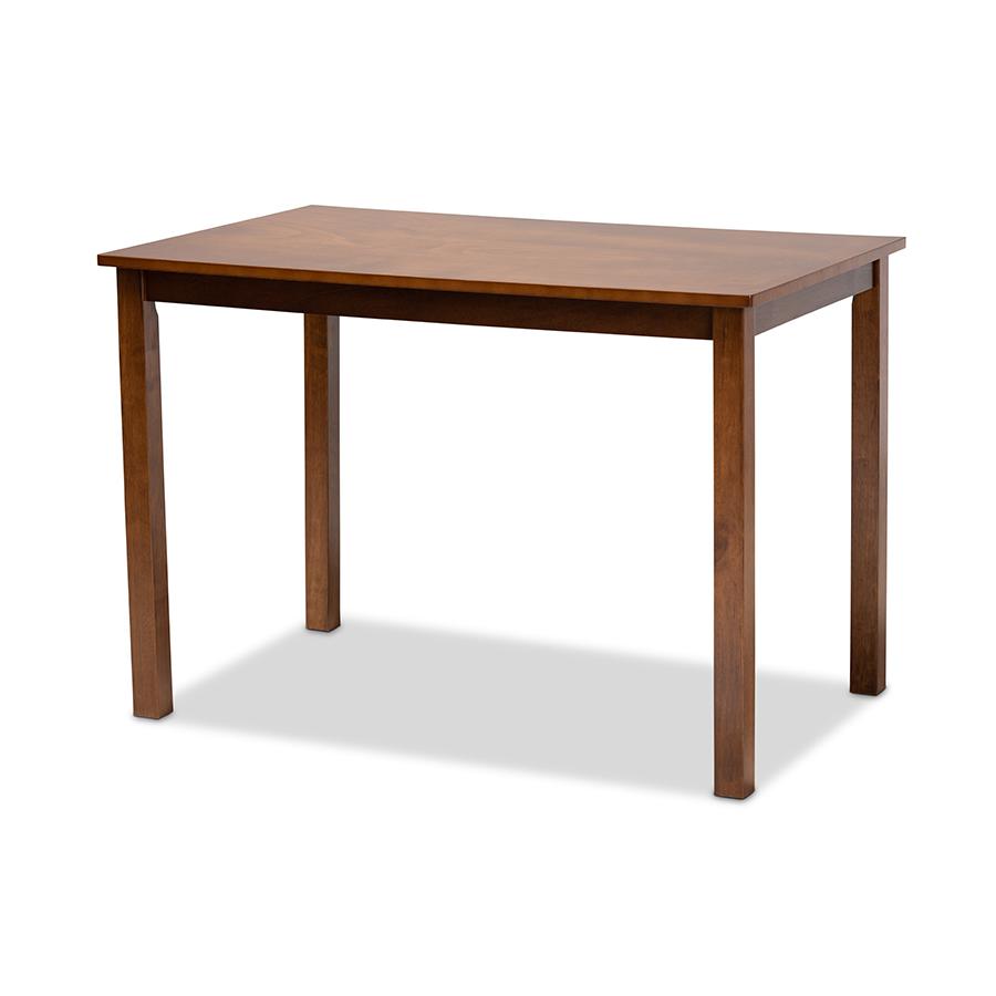 Grey Fabric Upholstered and Walnut Brown Finished Wood 5-Piece Dining Set. Picture 3
