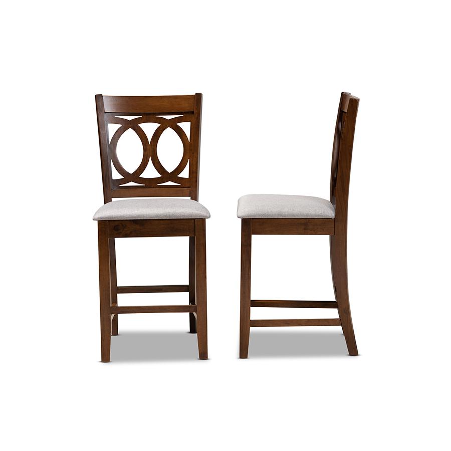 Walnut Brown Finished Wood 2-Piece Counter Height Pub Chair Set. Picture 3