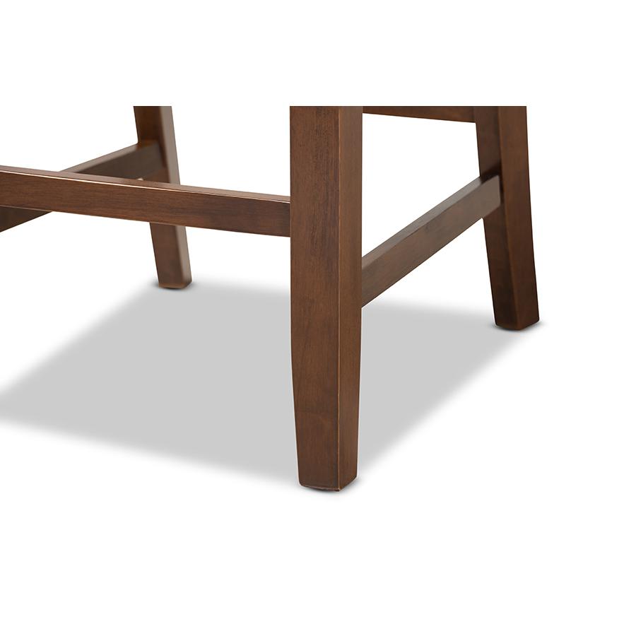Walnut Brown Finished Wood 2-Piece Counter Height Pub Chair Set. Picture 5