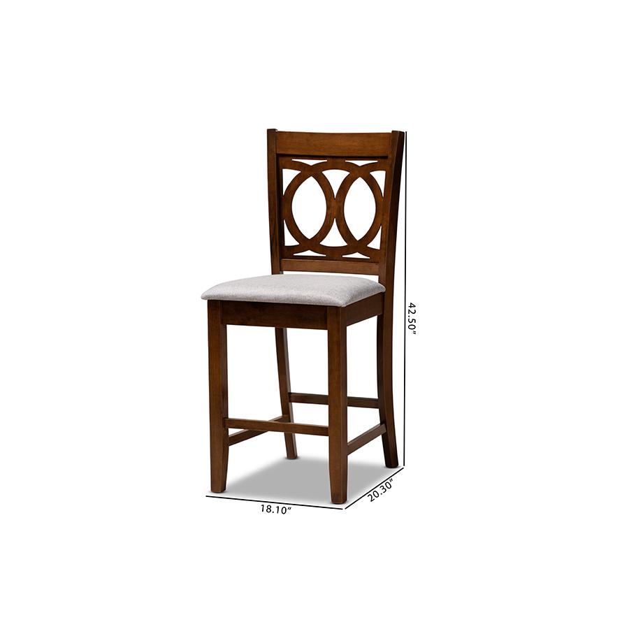 Walnut Brown Finished Wood 2-Piece Counter Height Pub Chair Set. Picture 8