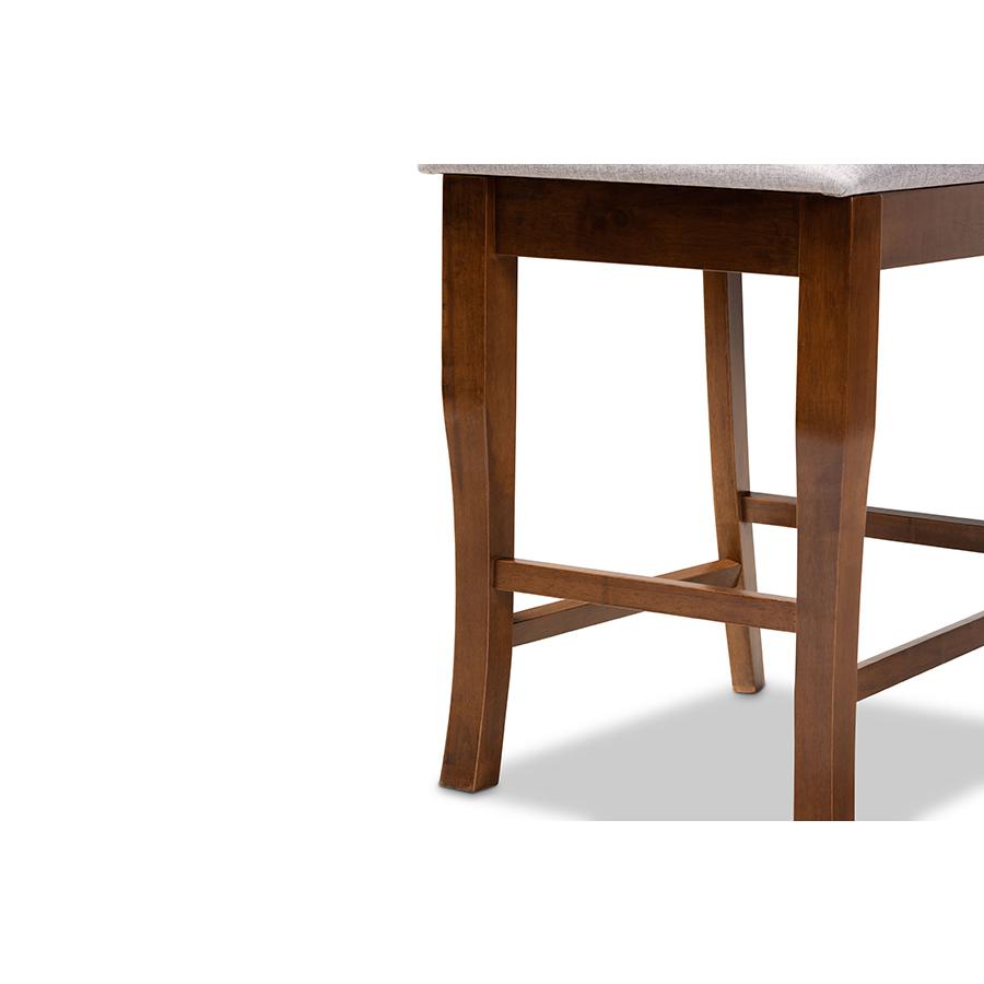 Walnut Brown Finished Wood 2-Piece Counter Height Pub Chair Set. Picture 5