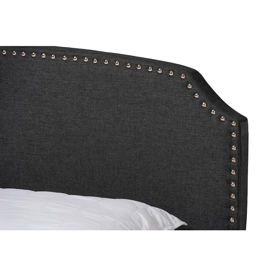 Larese Dark Grey Fabric Upholstered 2-Drawer Queen Size Platform Storage Bed. Picture 6