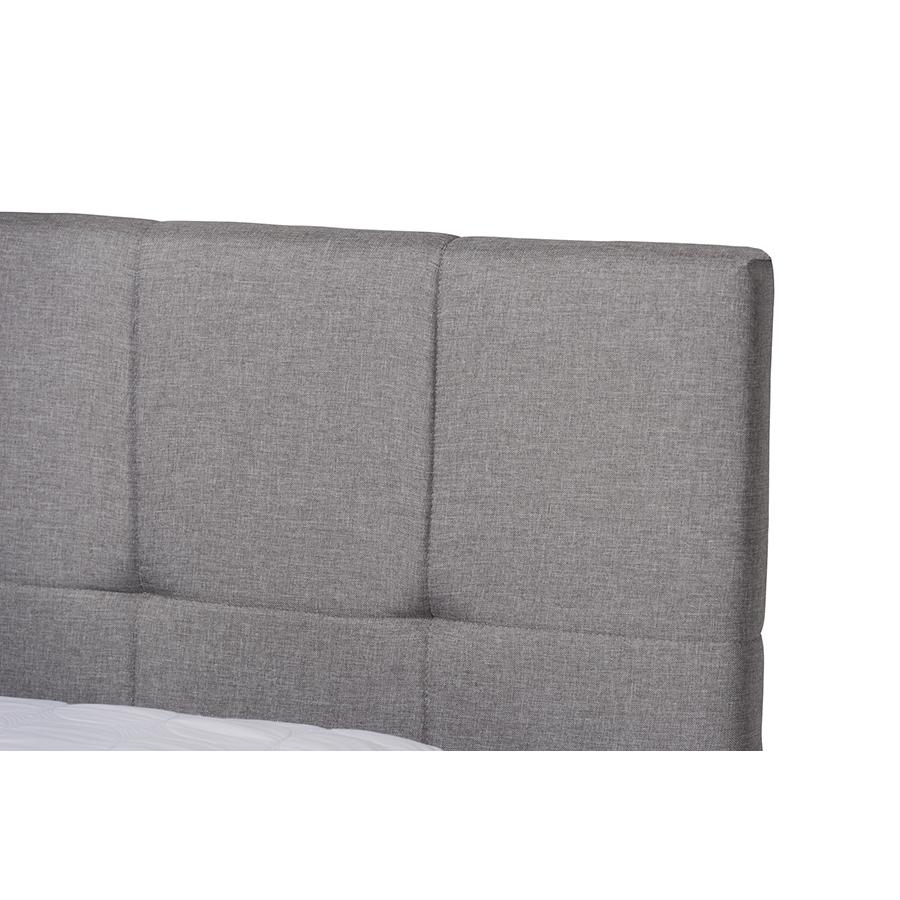 Baxton Studio Netti Light Grey Fabric Upholstered 2-Drawer Queen Size Platform Storage Bed. Picture 6