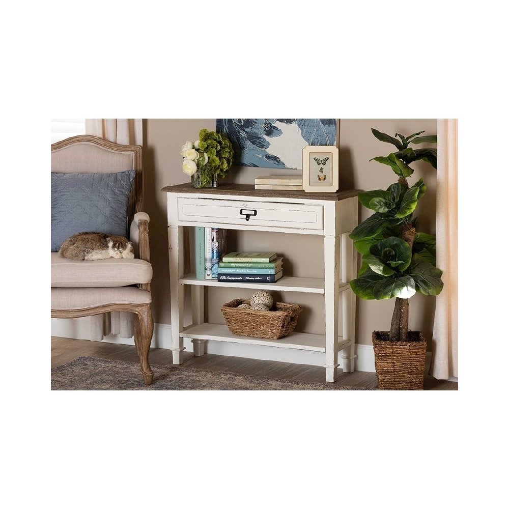 Baxton Studio Dauphine Traditional French Accent Console Table-1 Drawer. Picture 1