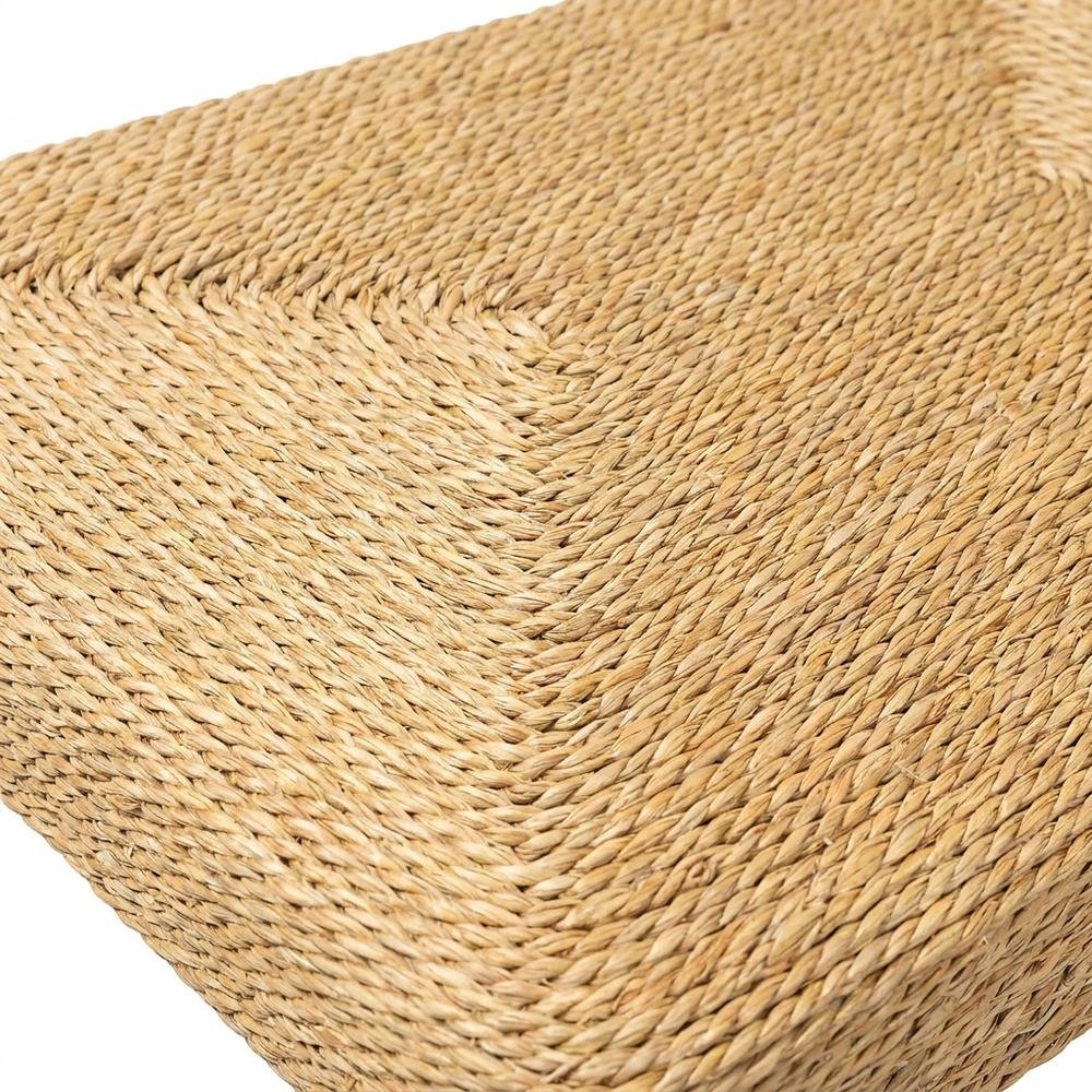 Seagrass and Mahogany Wood Boho Woven Dining Chair for Dining Room, Natural. Picture 6