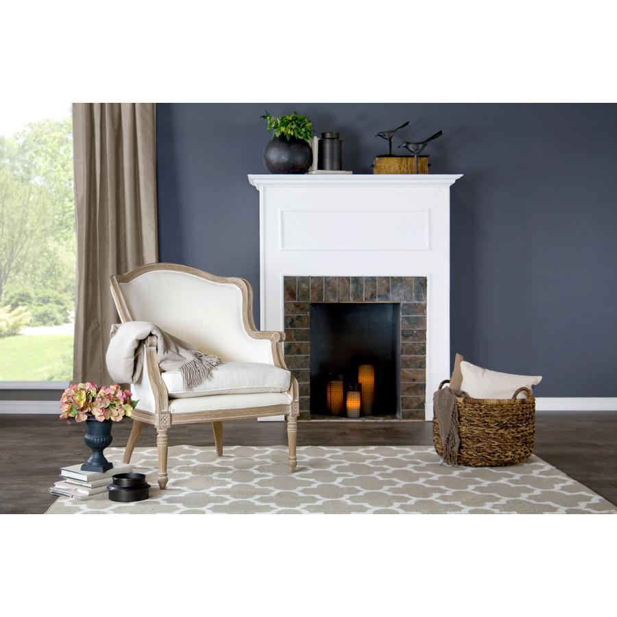 Charlemagne Traditional French Accent Chair—Oak White. Picture 3