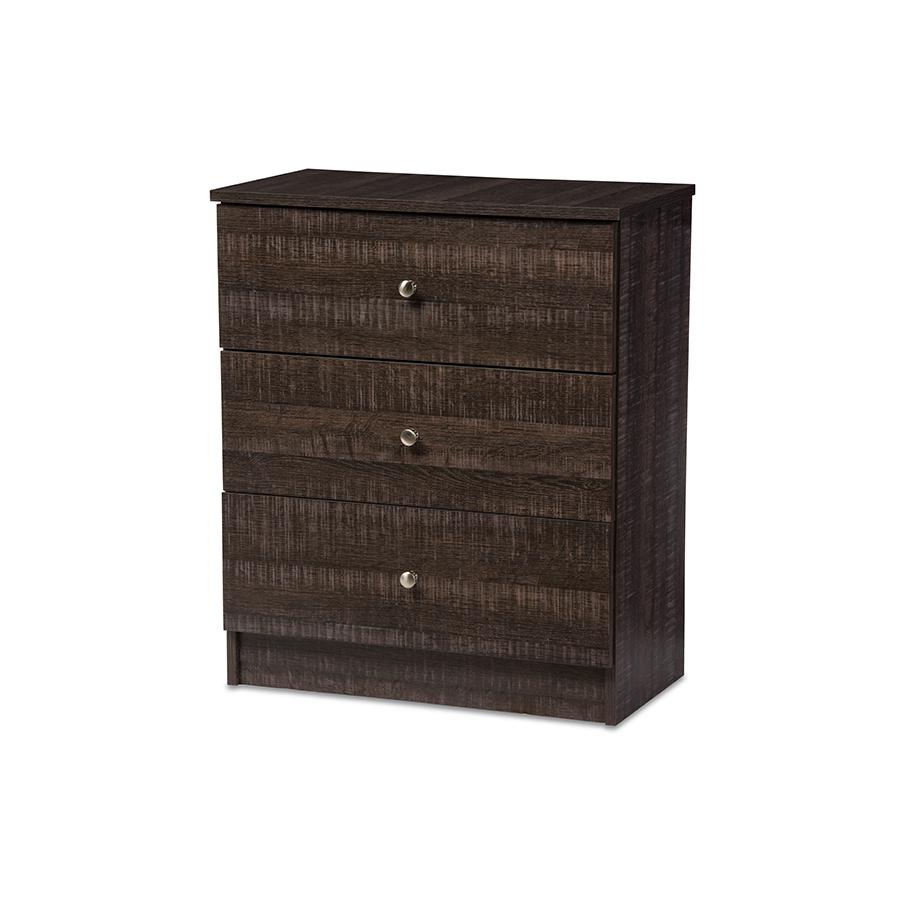 Espresso Brown Wood 3-Drawer Storage Chest. Picture 2