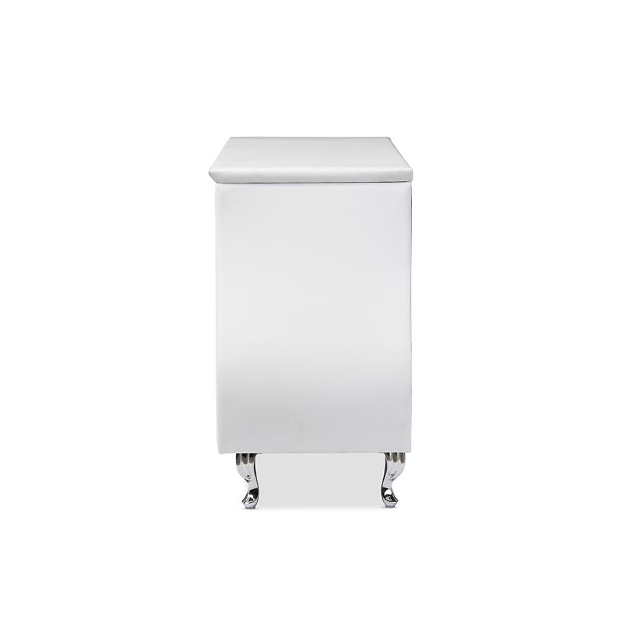 Enzo Modern and Contemporary White Faux Leather 6-Drawer Dresser. Picture 2