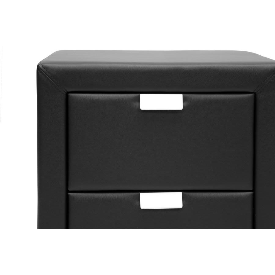 Black Upholstered Nightstand. Picture 4