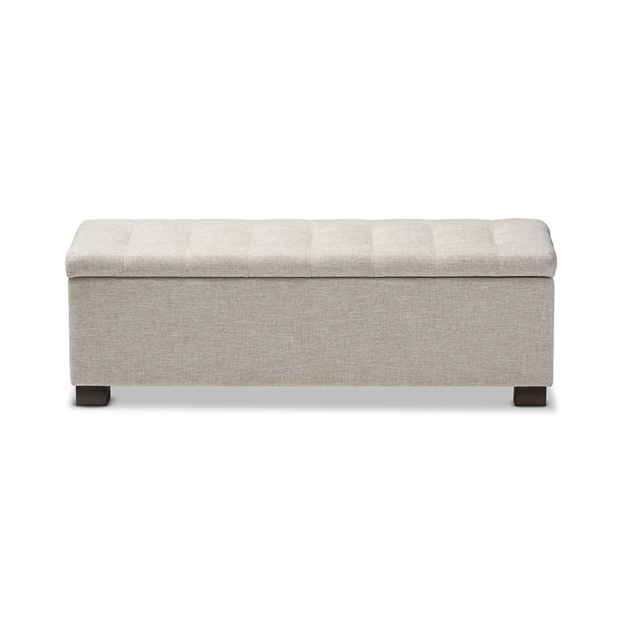 Grid-Tufting Storage Ottoman Bench. Picture 3