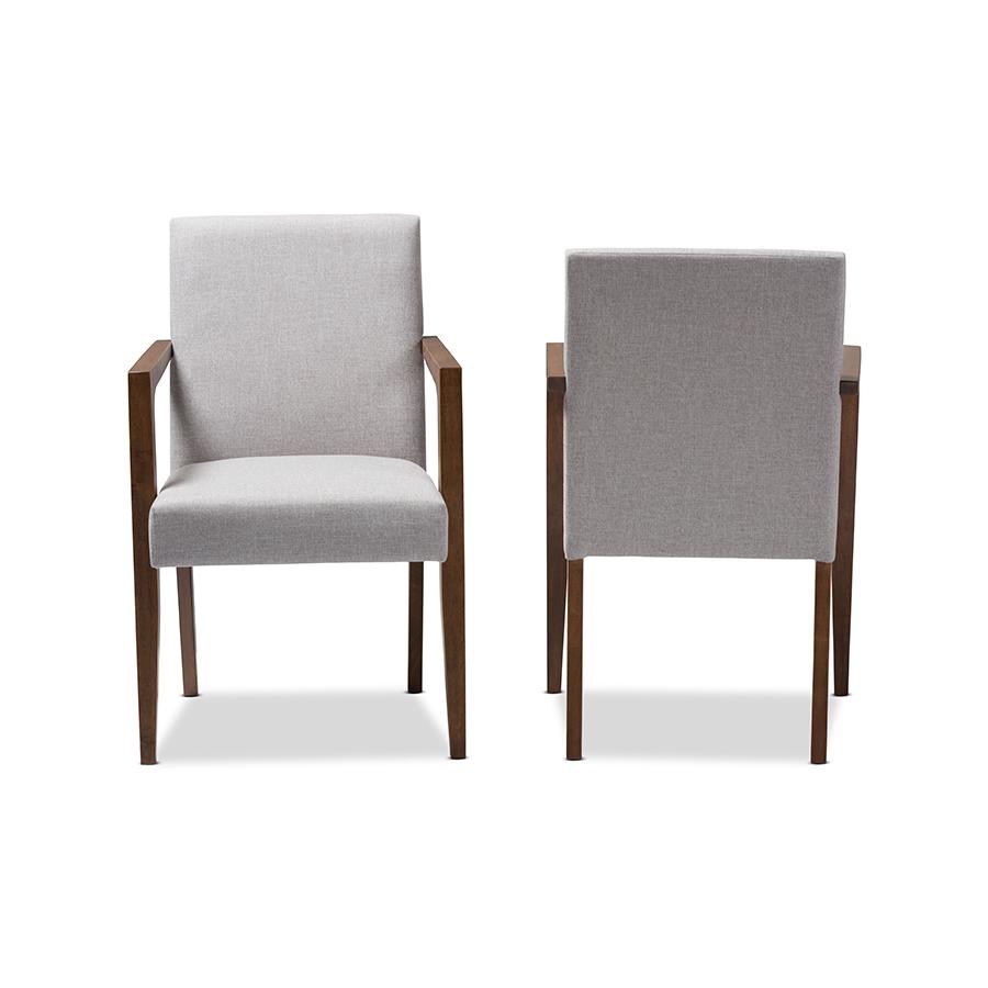 Greyish Beige Upholstered Wooden 2-Piece Lounge Chair Set. Picture 2