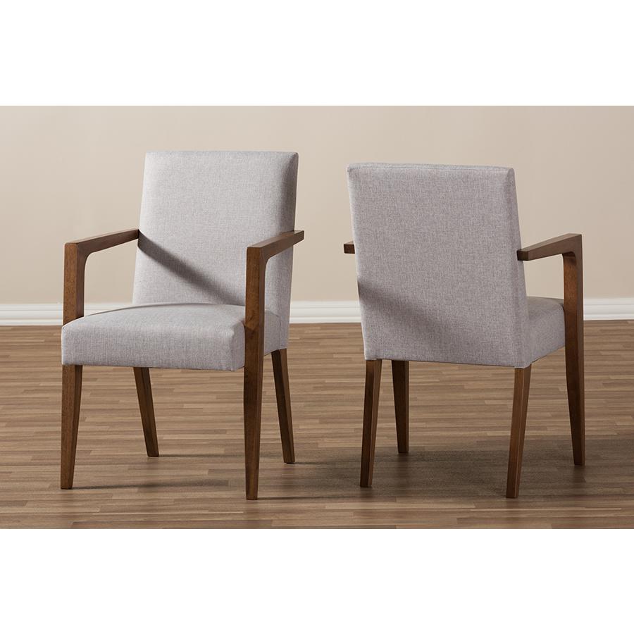 Greyish Beige Upholstered Wooden 2-Piece Lounge Chair Set. Picture 5