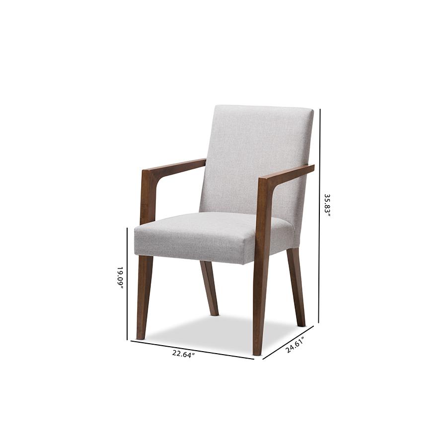 Greyish Beige Upholstered Wooden 2-Piece Lounge Chair Set. Picture 6