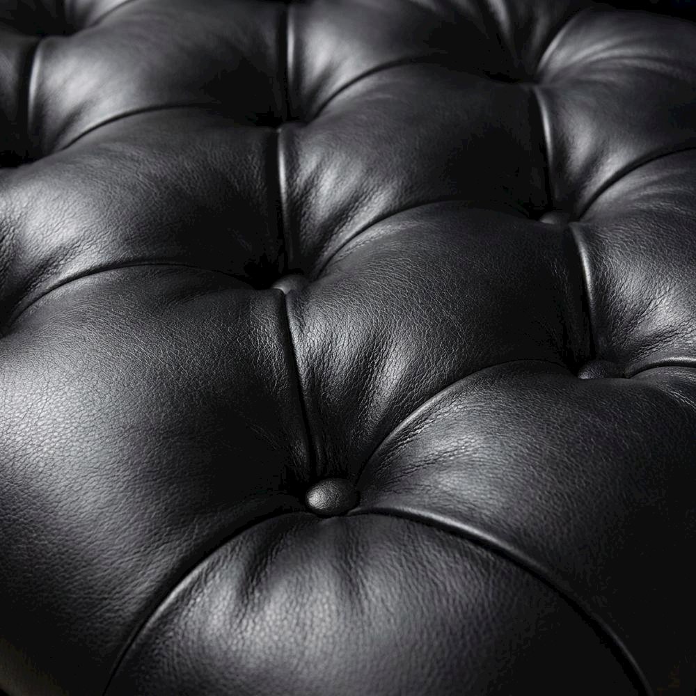 Faux Leather Mid-Century Modern Accent Lounge Chair with Walnut Wood Legs, Black. Picture 6