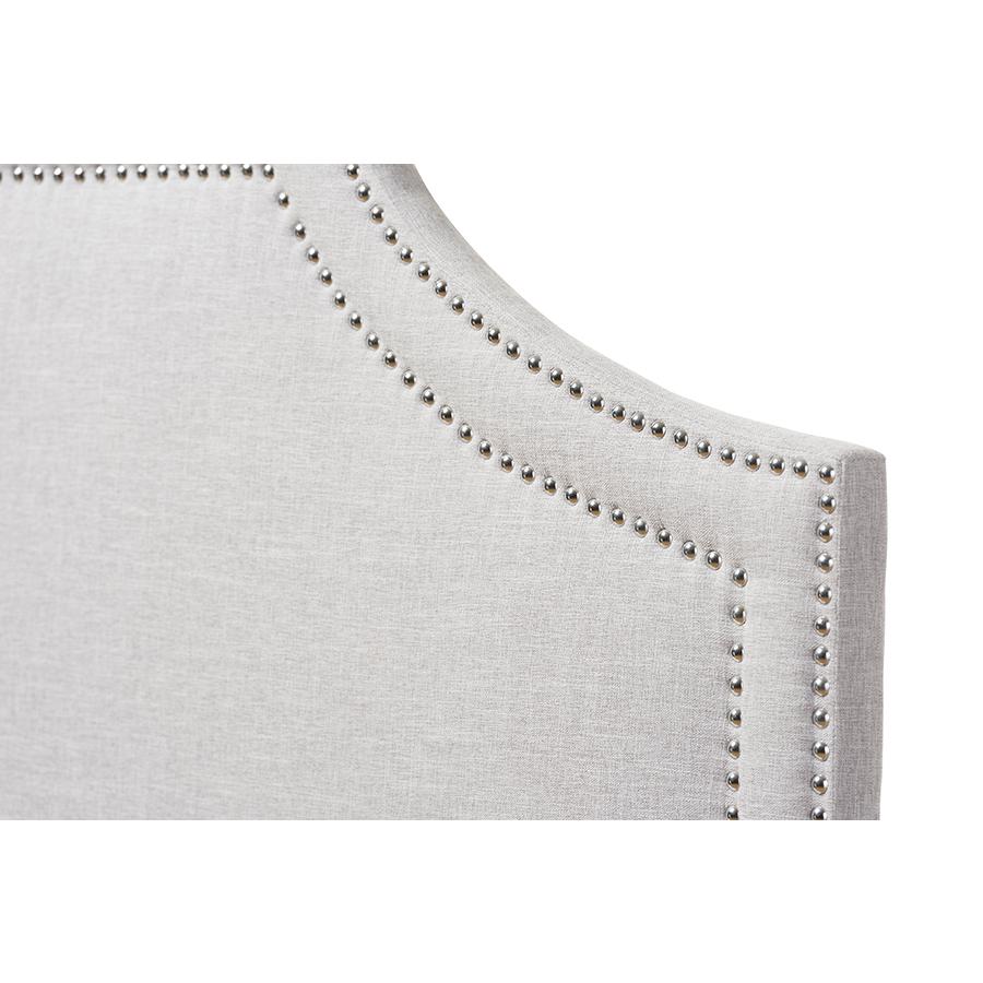 Avignon Modern and Contemporary Grayish Beige Fabric Upholstered Full Size Headboard Greyish Beige. Picture 3