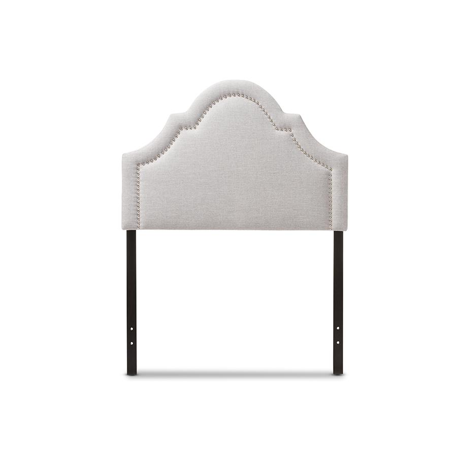 Rita Modern and Contemporary Grayish Beige Fabric Upholstered Twin Size Headboard Greyish Beige. Picture 1