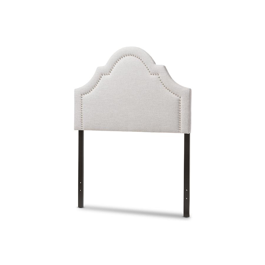 Rita Modern and Contemporary Grayish Beige Fabric Upholstered Twin Size Headboard Greyish Beige. Picture 2