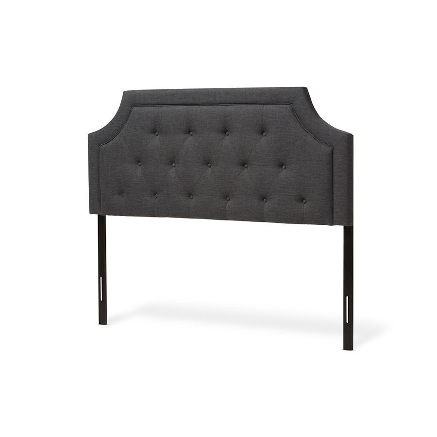Baxton Studio Mars Modern and Contemporary Dark Grey Fabric Full Size Headboard. Picture 1