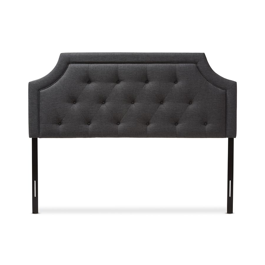 Baxton Studio Mars Modern and Contemporary Dark Grey Fabric Full Size Headboard. Picture 2