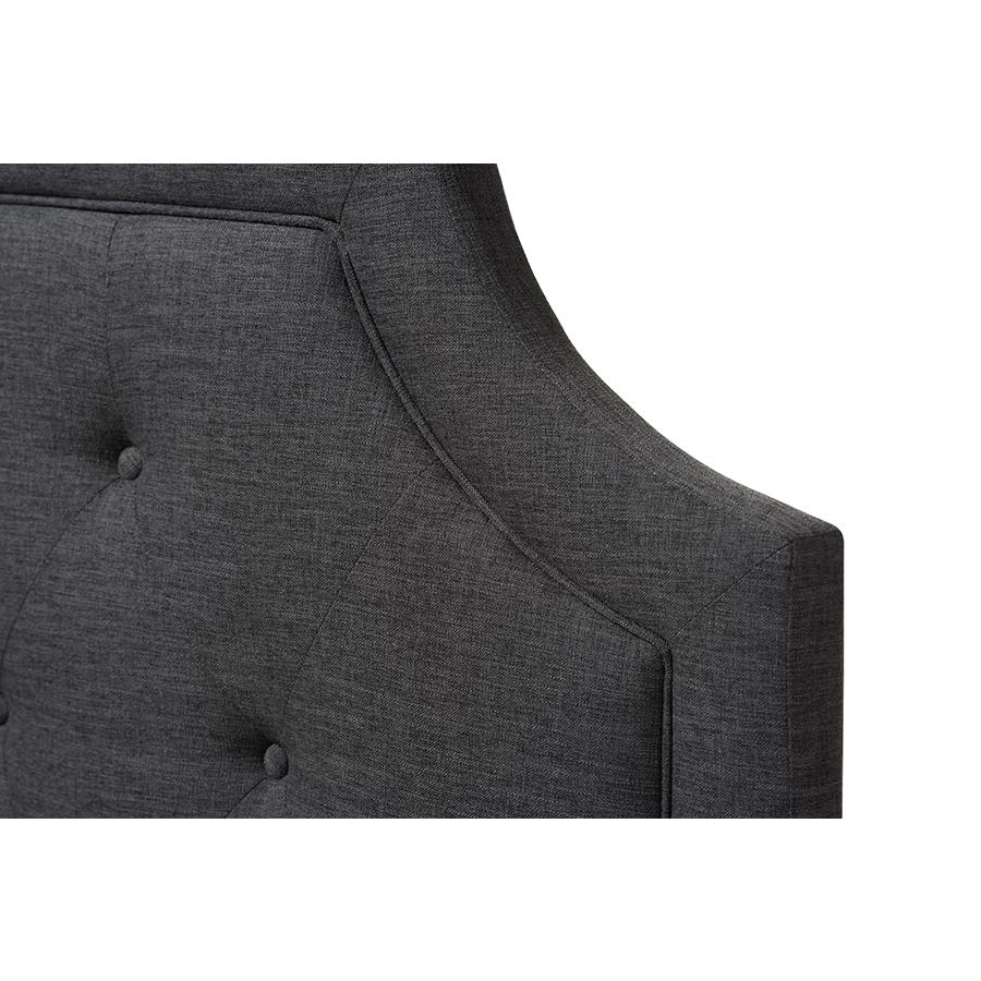 Baxton Studio Mars Modern and Contemporary Dark Grey Fabric Full Size Headboard. Picture 3