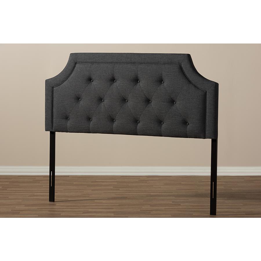 Baxton Studio Mars Modern and Contemporary Dark Grey Fabric Full Size Headboard. Picture 5