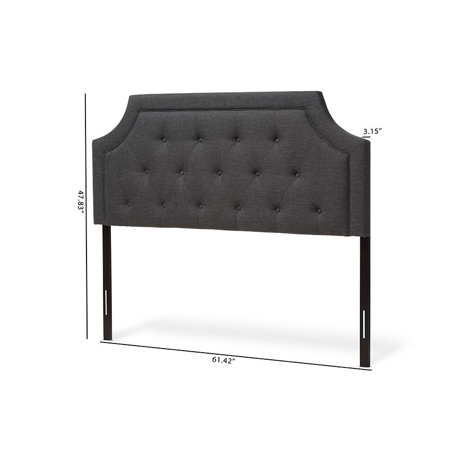 Baxton Studio Mars Modern and Contemporary Dark Grey Fabric Full Size Headboard. Picture 6