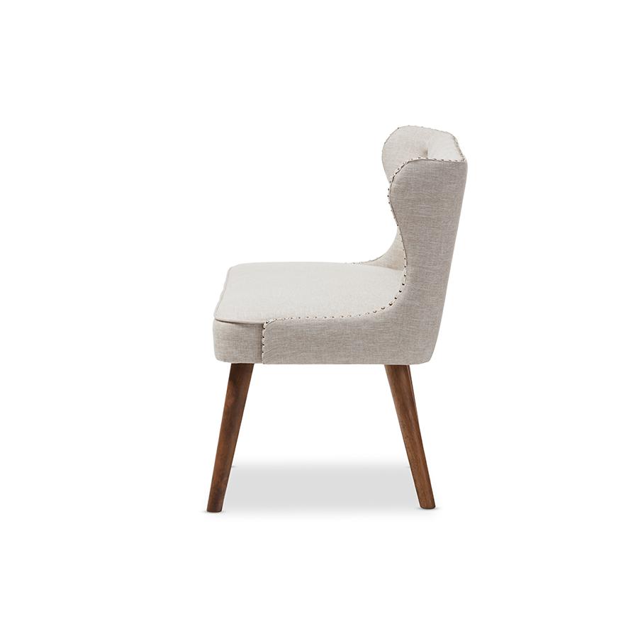 Fabric Upholstered Button-Tufting with Nail Heads Trim 2-Seater Loveseat Settee. Picture 3