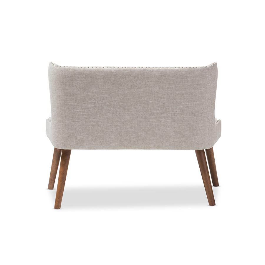 Fabric Upholstered Button-Tufting with Nail Heads Trim 2-Seater Loveseat Settee. Picture 4