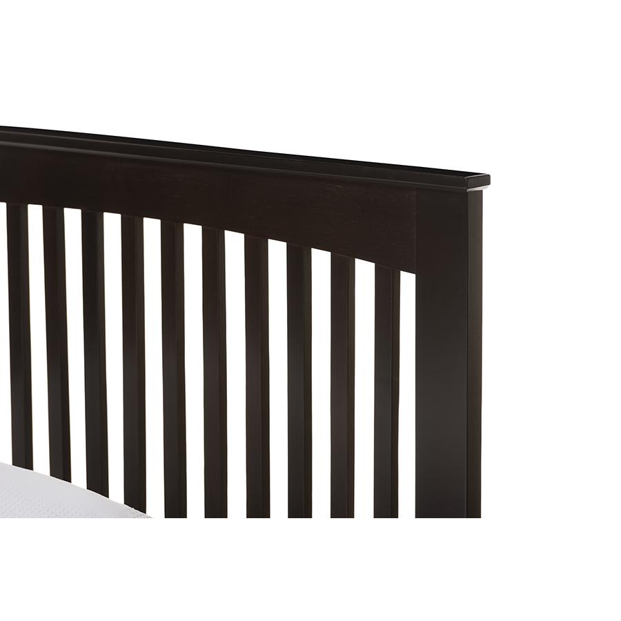 Hevea Twin Size Dark Brown Solid Wood Platform Bed with Guest Trundle Bed. Picture 3