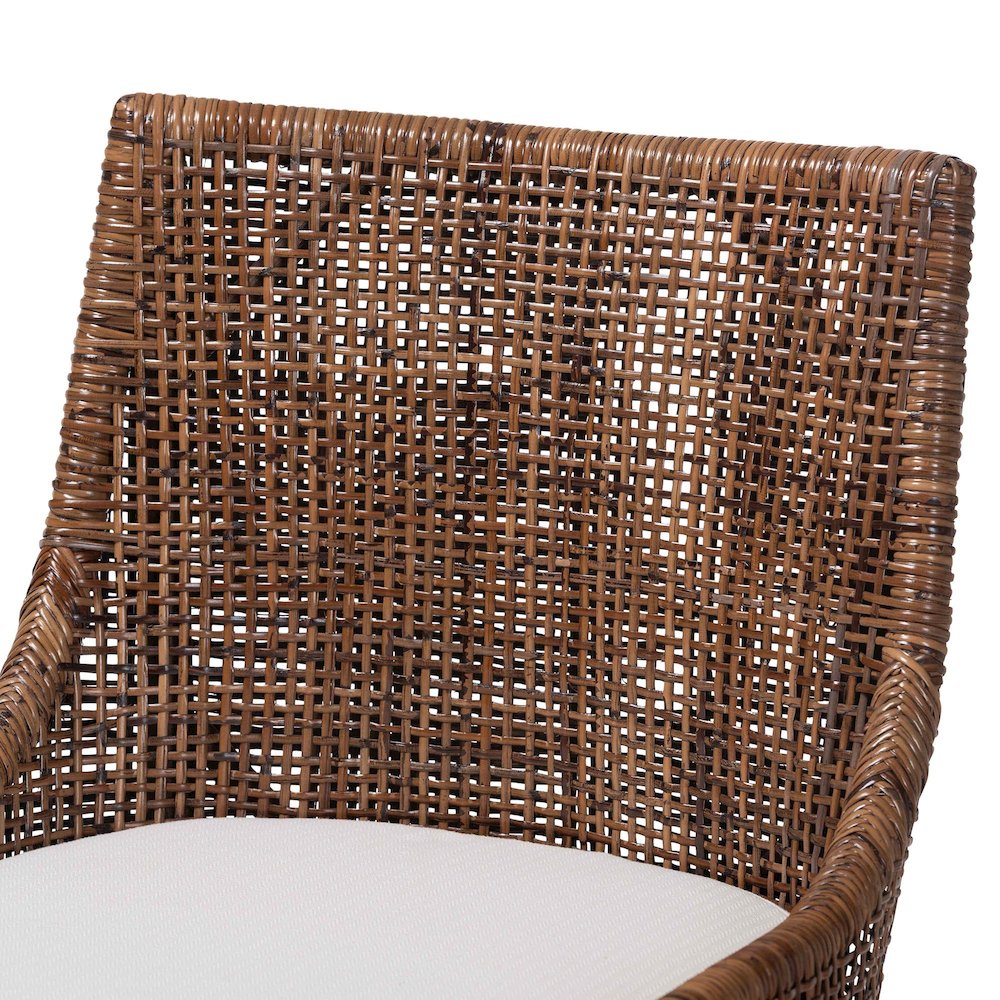 Bella Swivel Rattan Bar Stool w/ Cushion, Coffee Bean. Picture 6