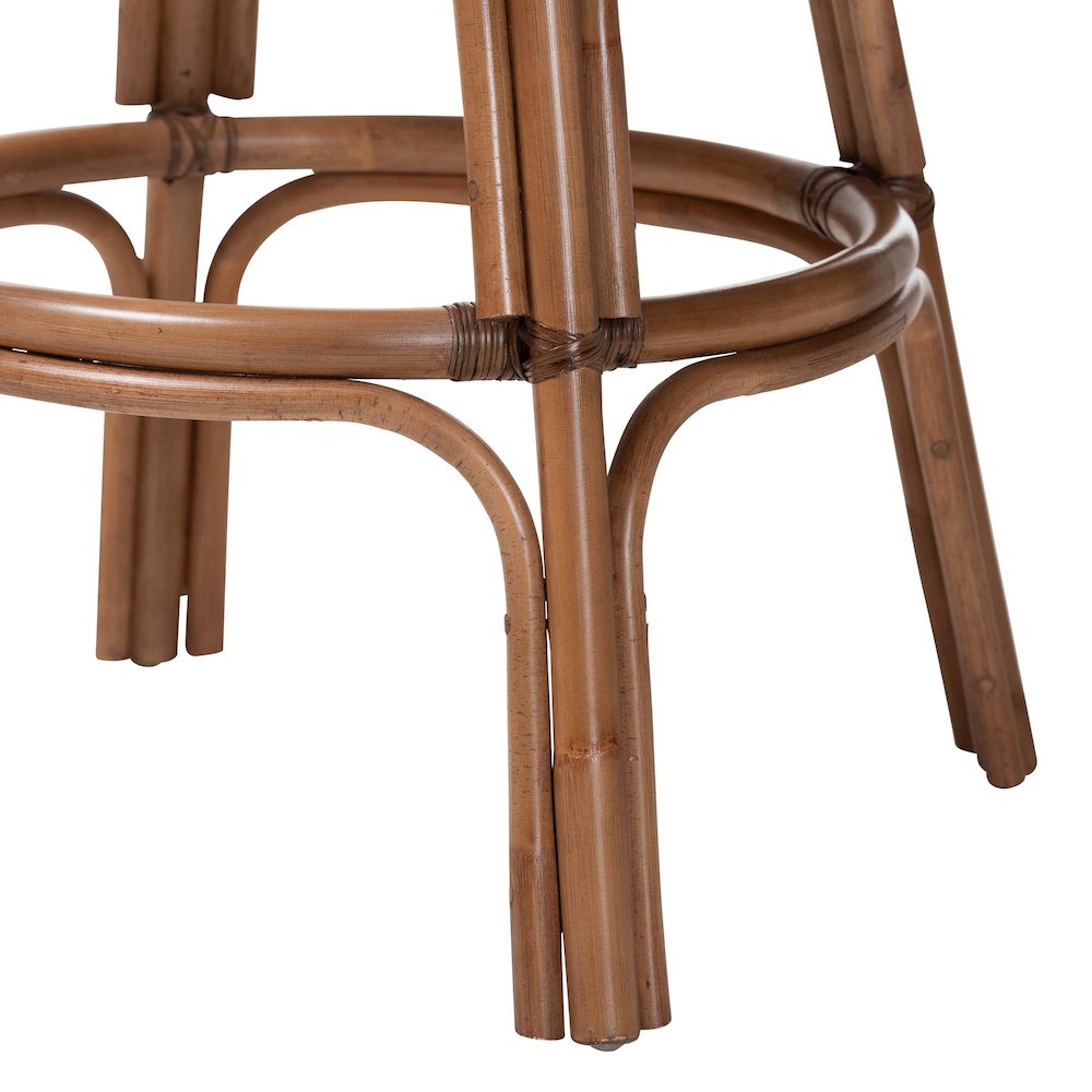 Bella Swivel Rattan Bar Stool w/ Cushion, Coffee Bean. Picture 7