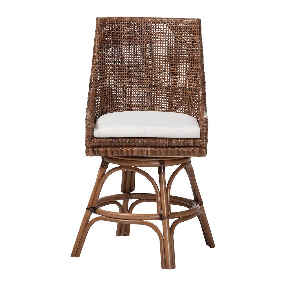 Bella Swivel Rattan Counter Stool w/ Cushion, Coffee Bean. Picture 2