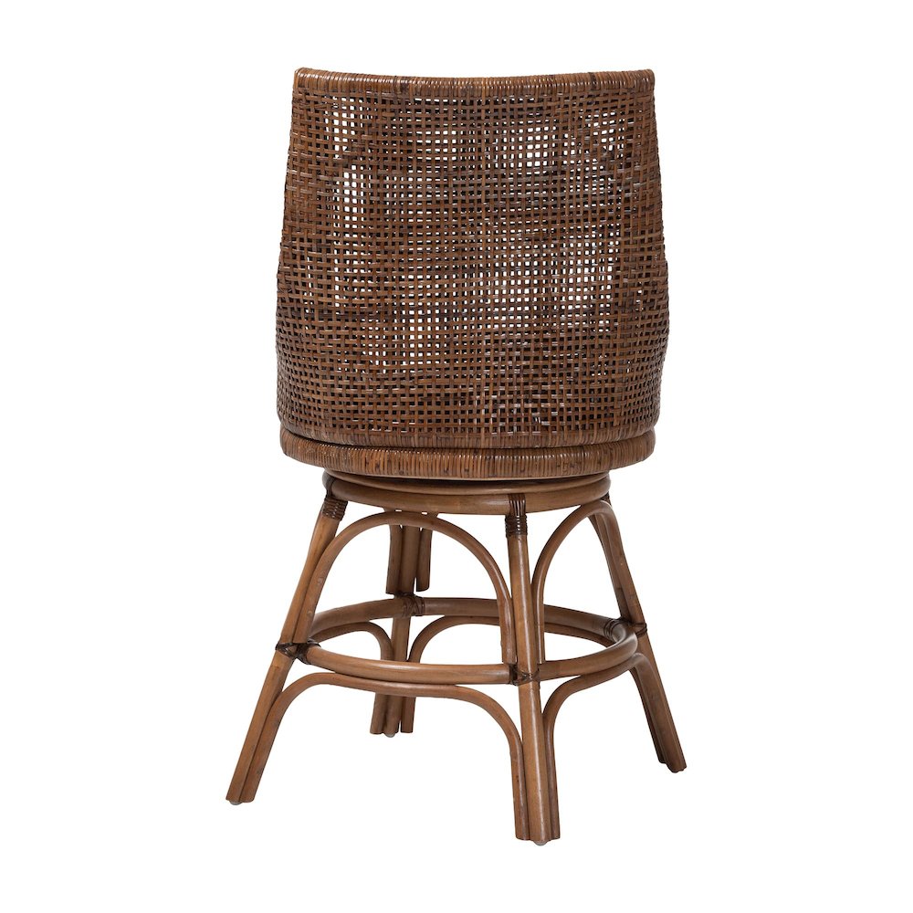 Bella Swivel Rattan Counter Stool w/ Cushion, Coffee Bean. Picture 5