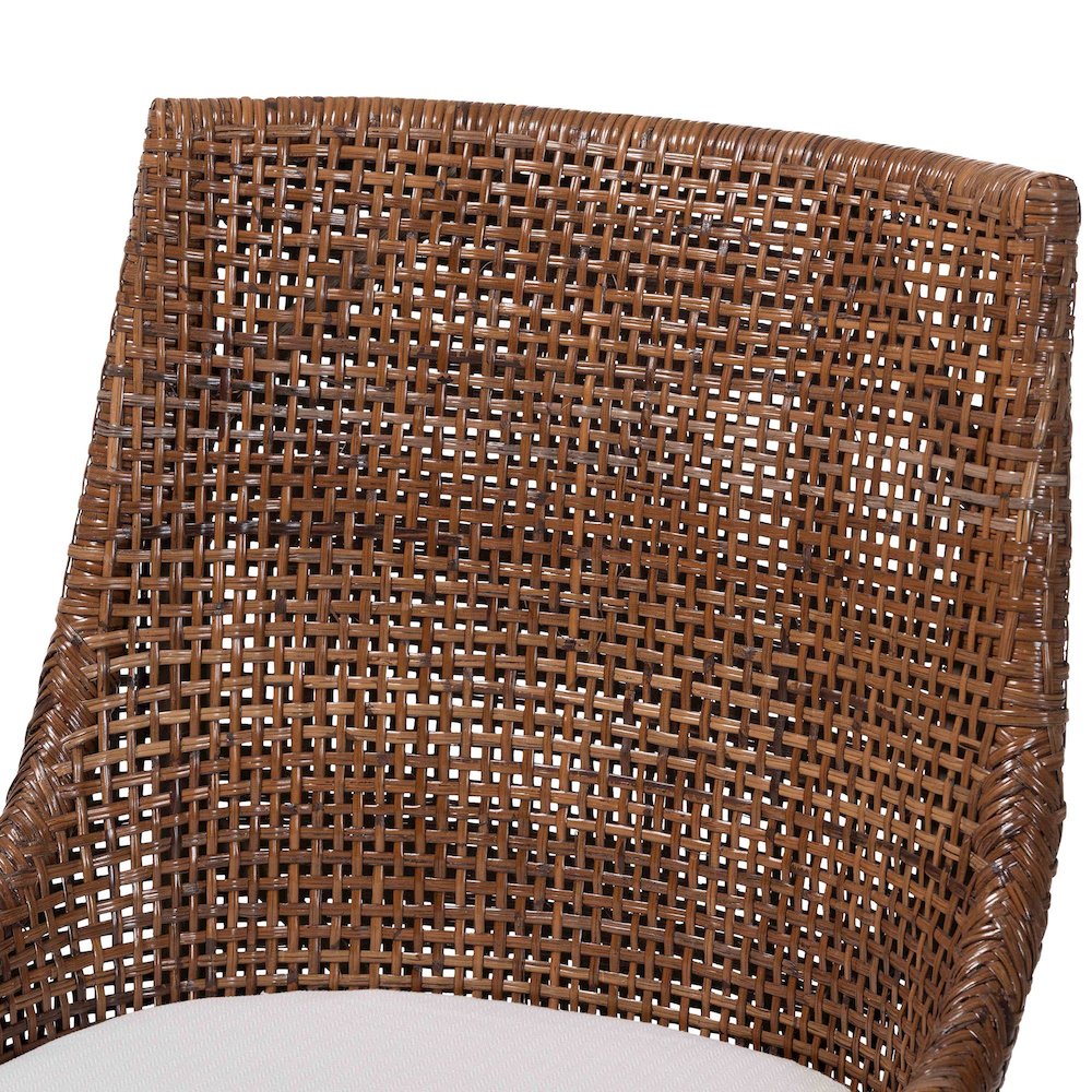 Bella Swivel Rattan Counter Stool w/ Cushion, Coffee Bean. Picture 6