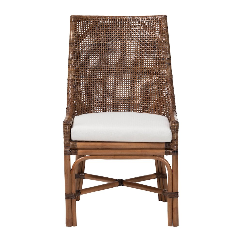 Bella Rattan Dining Chair w/ Cushion, Coffee Bean. Picture 2