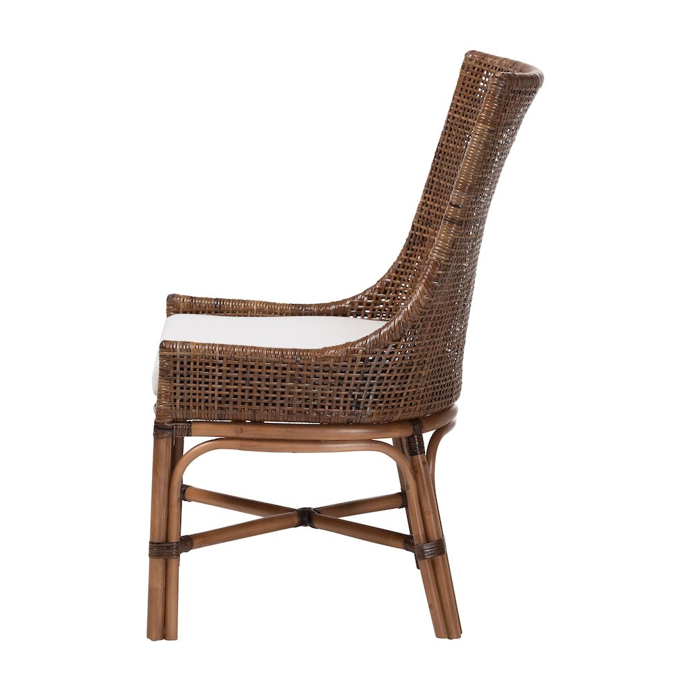 Bella Rattan Dining Chair w/ Cushion, Coffee Bean. Picture 4