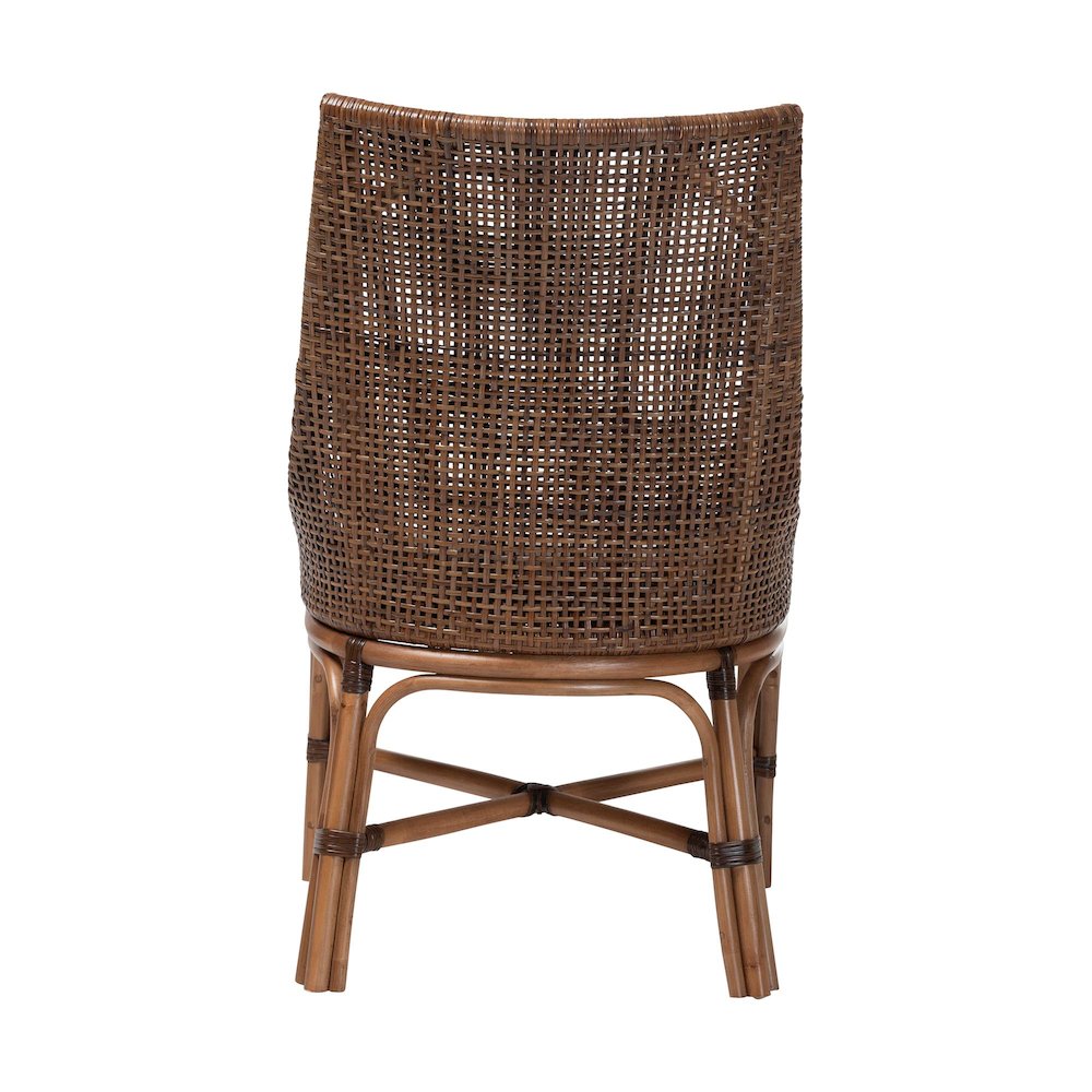 Bella Rattan Dining Chair w/ Cushion, Coffee Bean. Picture 5