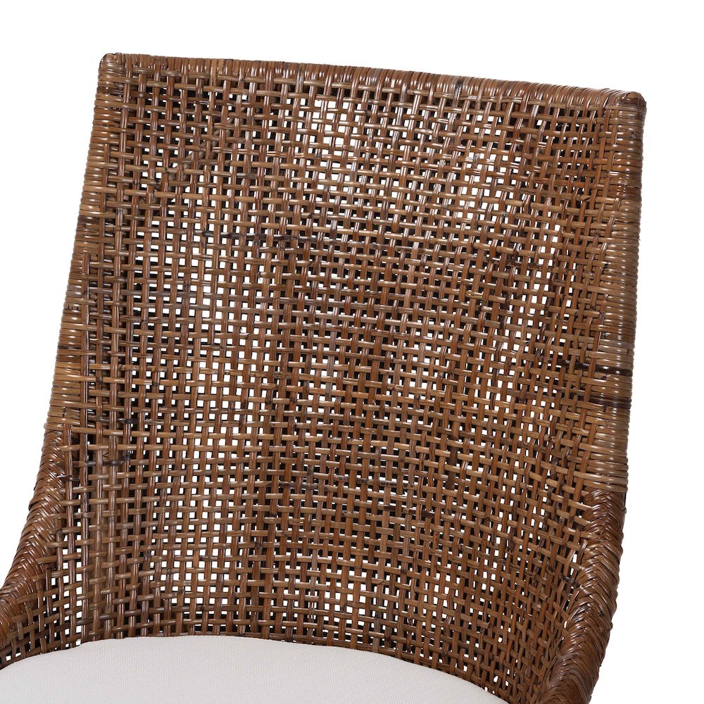 Bella Rattan Dining Chair w/ Cushion, Coffee Bean. Picture 6