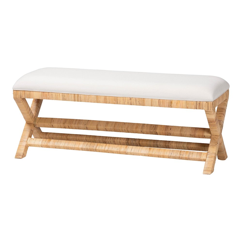 Christy Natural Rattan Bench. Picture 1