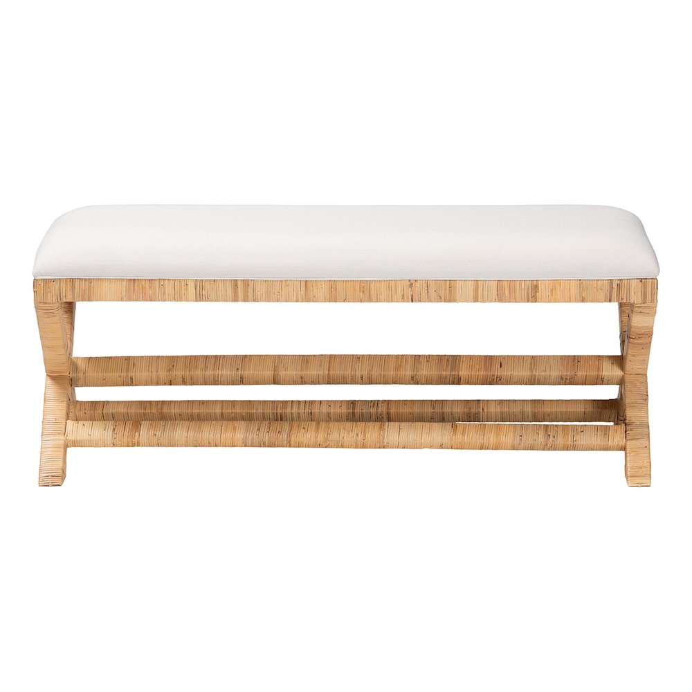 Christy Natural Rattan Bench. Picture 2