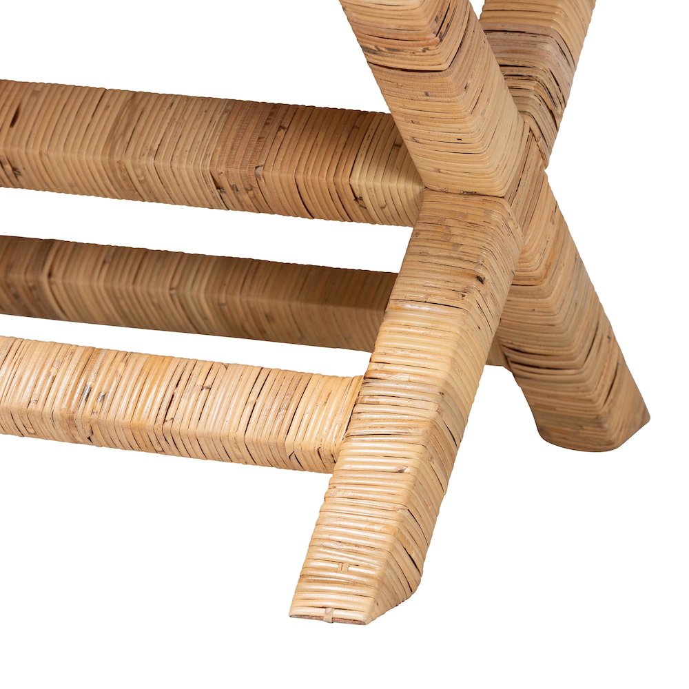 Christy Natural Rattan Bench. Picture 5