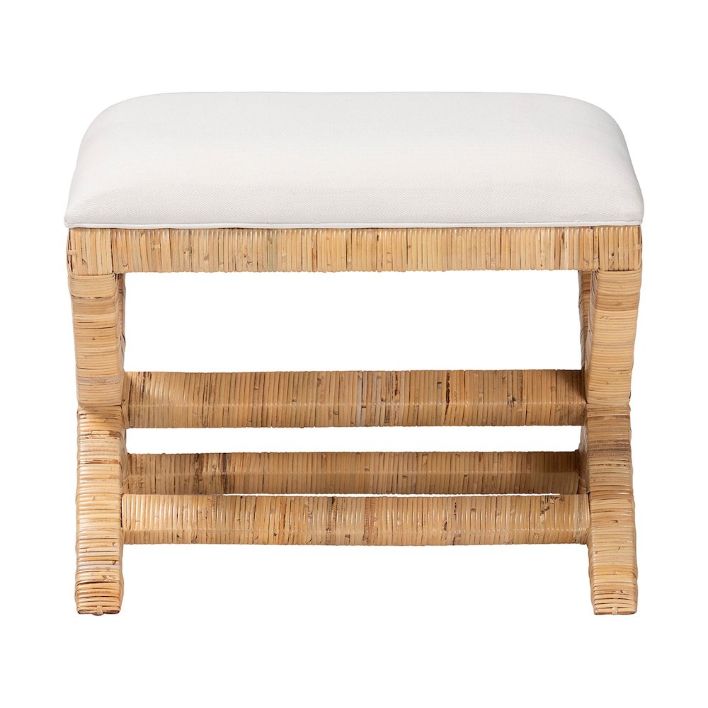 Christy Natural Rattan Ottoman. Picture 2