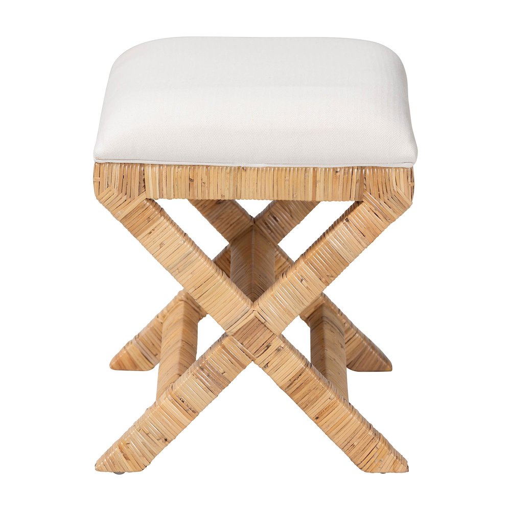 Christy Natural Rattan Ottoman. Picture 4
