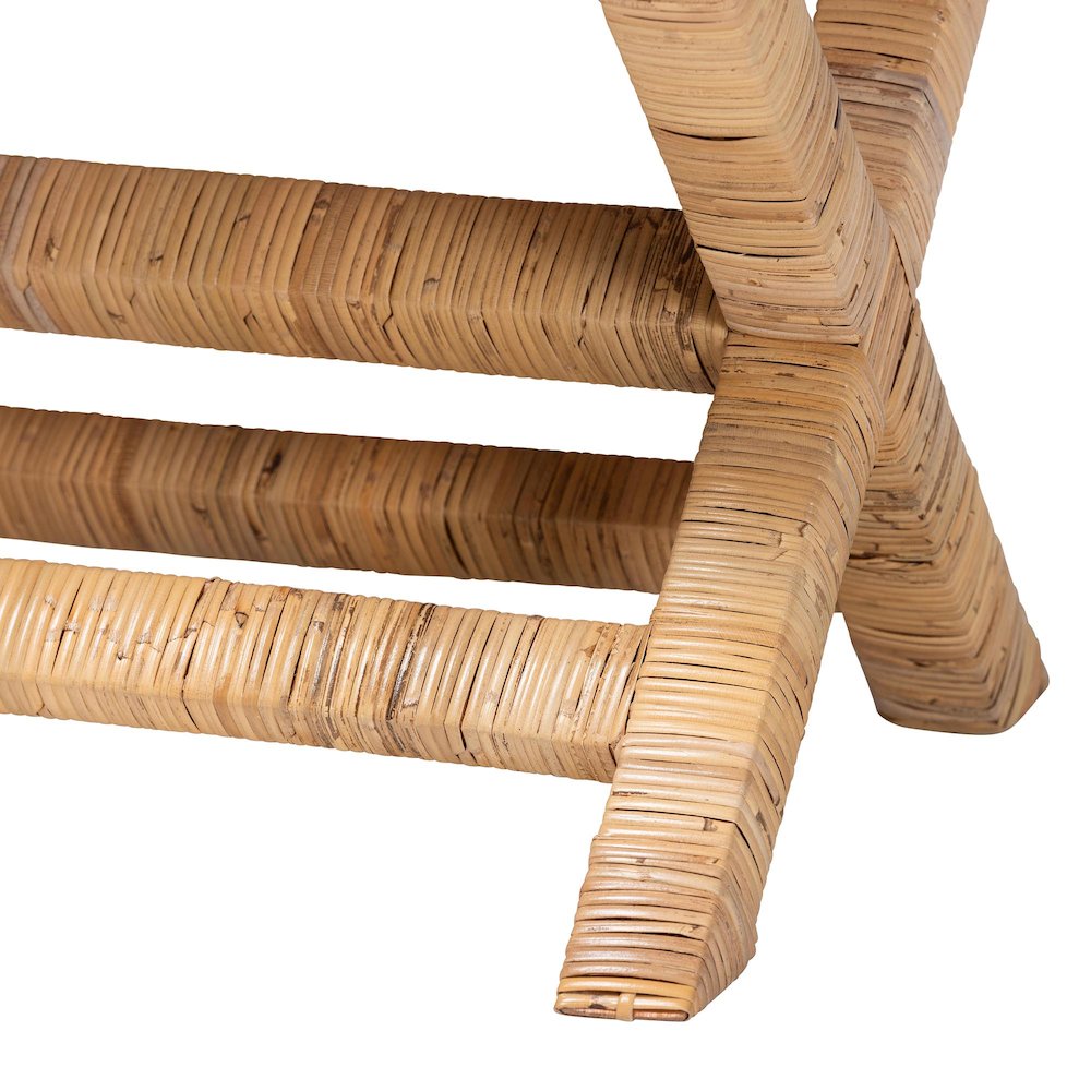 Christy Natural Rattan Ottoman. Picture 5
